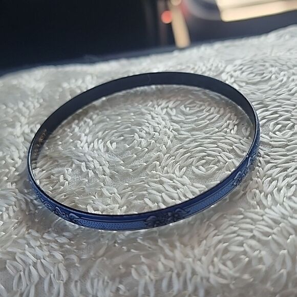 Michaela Frey Bracelet Vintage Enamel Bangle Blue Thin - Picture 5 of 7